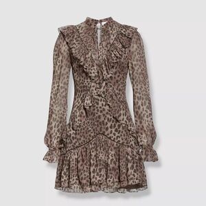 Jonathan Simkhai animal print dress. Size 6. Brown, black, and tan.